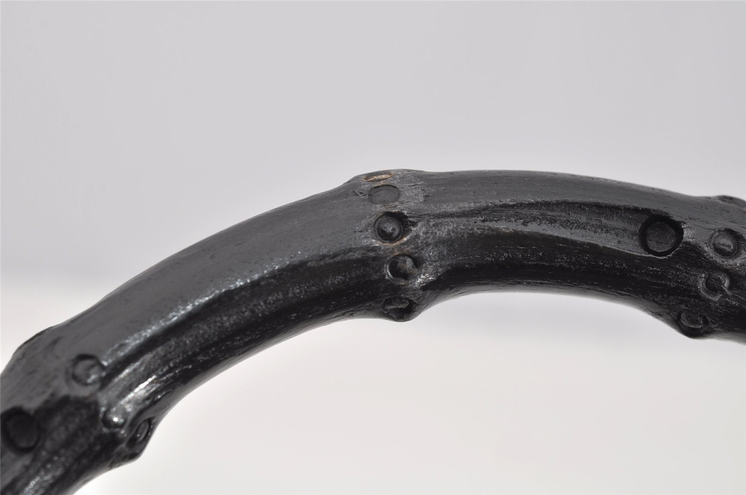 Authentic GUCCI Bamboo Vintage Hand Bag Purse Leather 0021061 Black 2568I