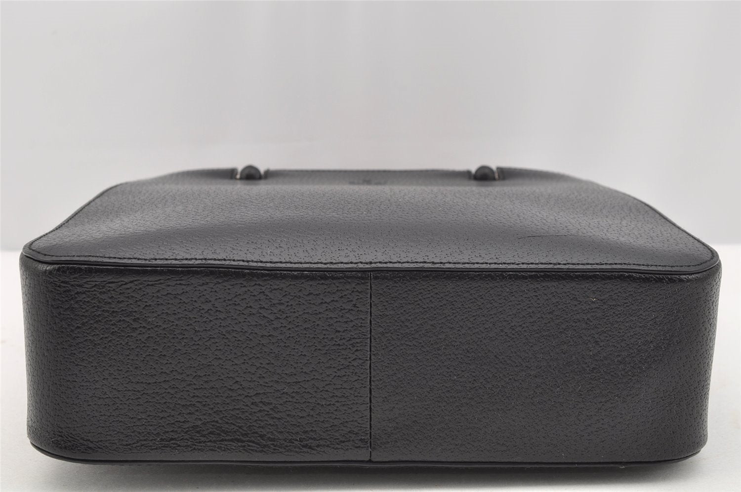 Authentic GUCCI Bamboo Vintage Hand Bag Purse Leather 0021061 Black 2568I