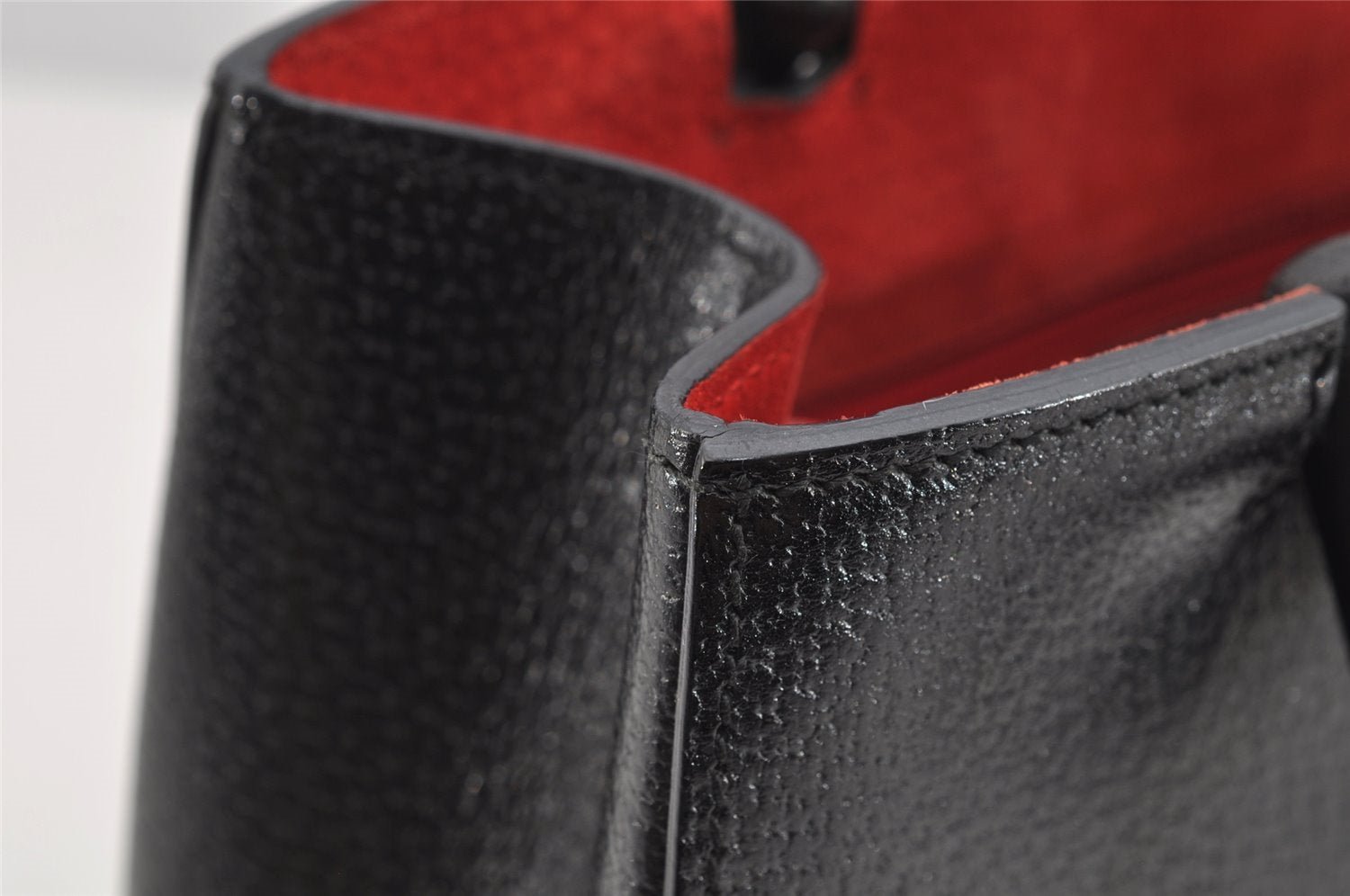 Authentic GUCCI Bamboo Vintage Hand Bag Purse Leather 0021061 Black 2568I