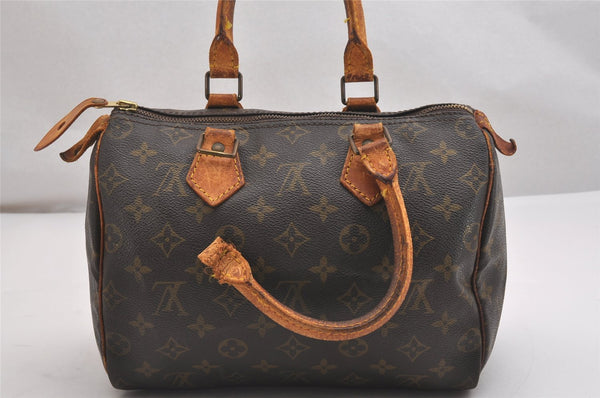 Authentic Louis Vuitton Monogram Speedy 25 Boston Hand Bag M41528 LV Junk 2570I