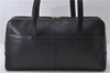 Authentic Burberrys Vintage Leather Shoulder Tote Bag Black 2571D