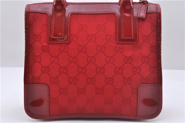 Authentic GUCCI Shoulder Hand Bag Purse GG Canvas Enamel 0000856 Red 2573D