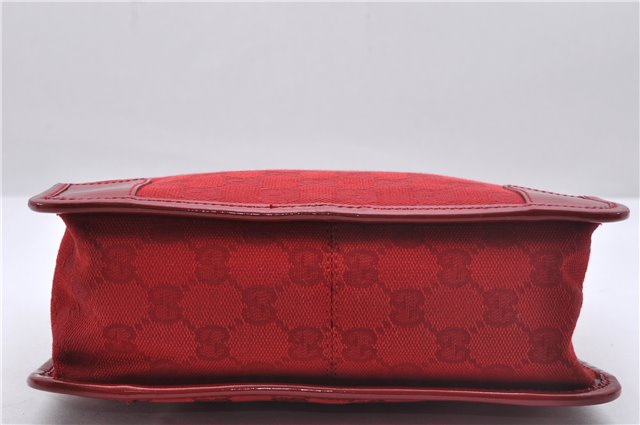 Authentic GUCCI Shoulder Hand Bag Purse GG Canvas Enamel 0000856 Red 2573D