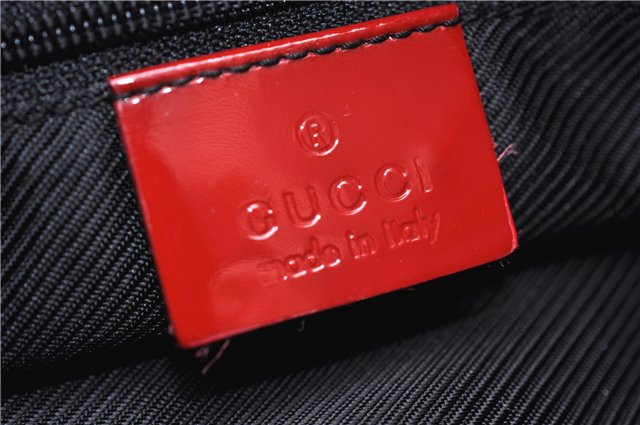 Authentic GUCCI Shoulder Hand Bag Purse GG Canvas Enamel 0000856 Red 2573D