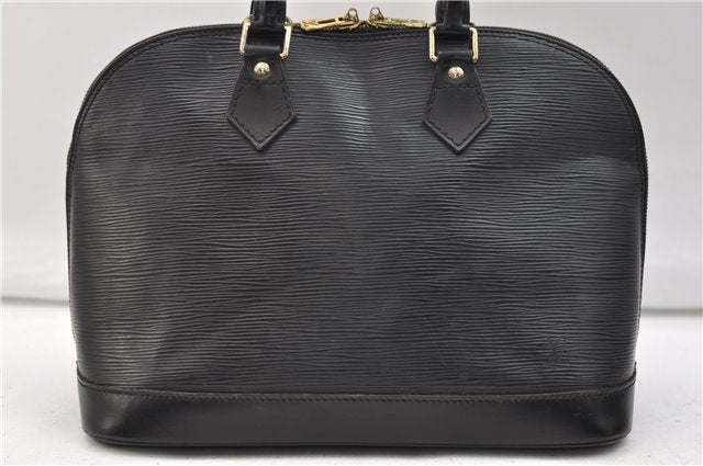 Authentic Louis Vuitton Epi Alma PM Hand Bag Purse Black M40302 LV 2573E