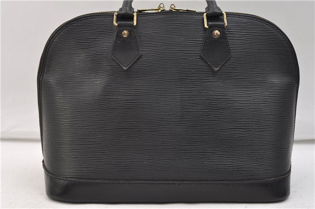 Authentic Louis Vuitton Epi Alma PM Hand Bag Purse Black M40302 LV 2573E