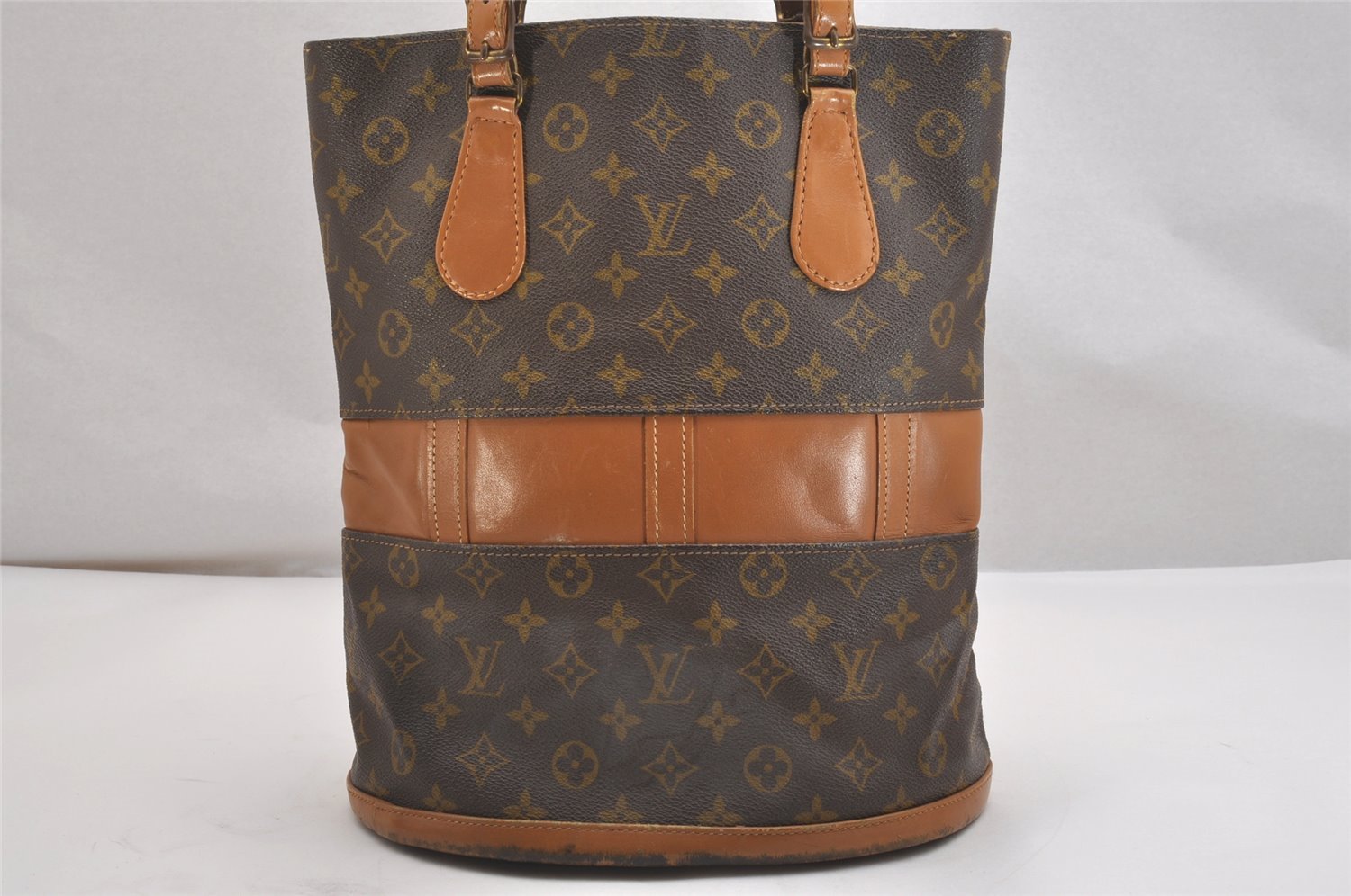 Authentic Louis Vuitton Monogram Bucket GM Shoulder Bag T42236 USA Model 2573I