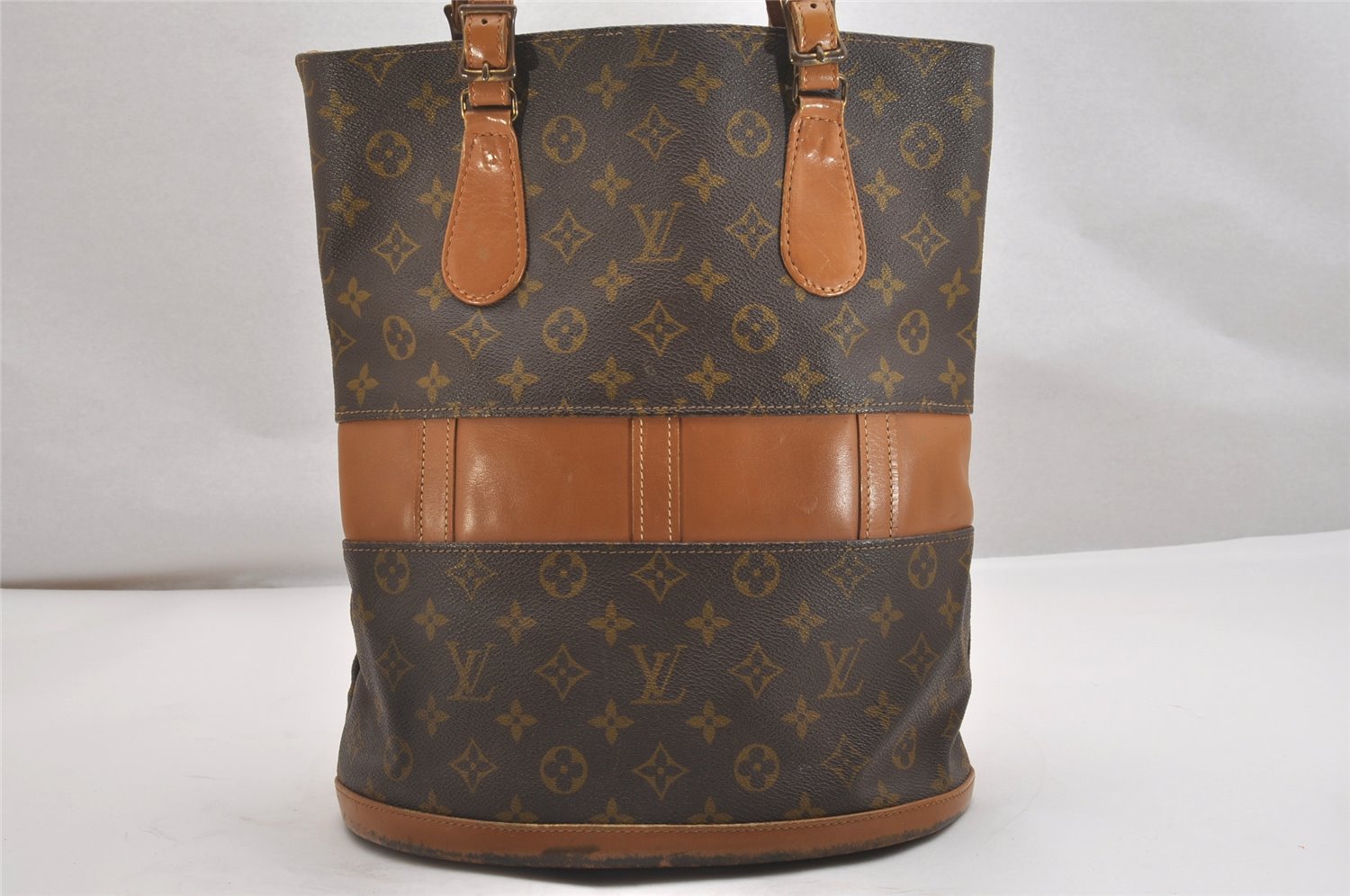 Authentic Louis Vuitton Monogram Bucket GM Shoulder Bag T42236 USA Model 2573I