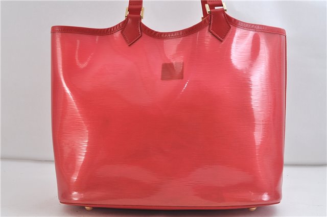 Authentic Louis Vuitton Epi Plage Lagoon Bay Tote Bag Clear Red M92150 LV 2574D