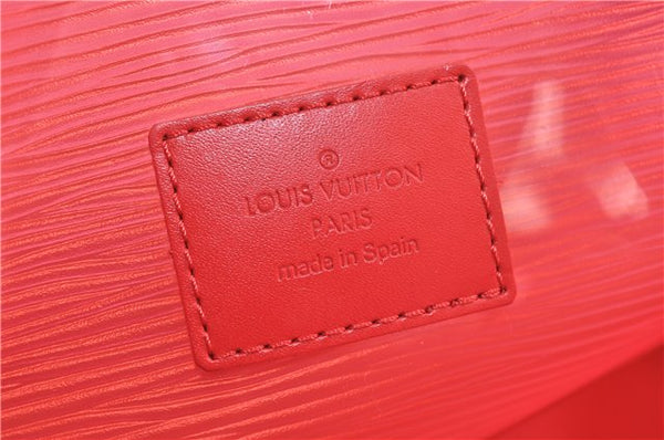 Authentic Louis Vuitton Epi Plage Lagoon Bay Tote Bag Clear Red M92150 LV 2574D