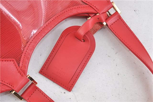 Authentic Louis Vuitton Epi Plage Lagoon Bay Tote Bag Clear Red M92150 LV 2574D
