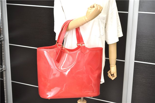 Authentic Louis Vuitton Epi Plage Lagoon Bay Tote Bag Clear Red M92150 LV 2574D