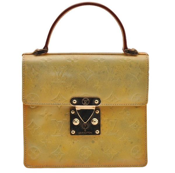 Authentic Louis Vuitton Vernis Spring Street Hand Bag Yellow M91029 LV 2575I