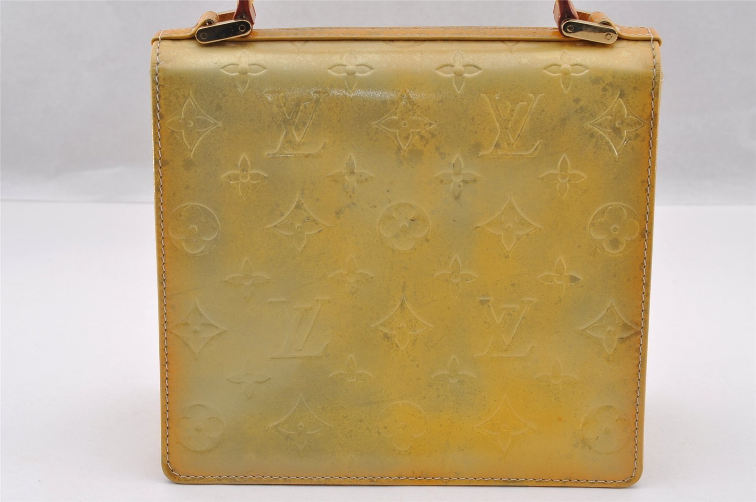 Authentic Louis Vuitton Vernis Spring Street Hand Bag Yellow M91029 LV 2575I