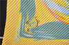 Authentic HERMES Pleats Scarf "Smiles in Third millenary" Silk Yellow Box 2576E
