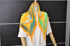 Authentic HERMES Pleats Scarf "Smiles in Third millenary" Silk Yellow Box 2576E