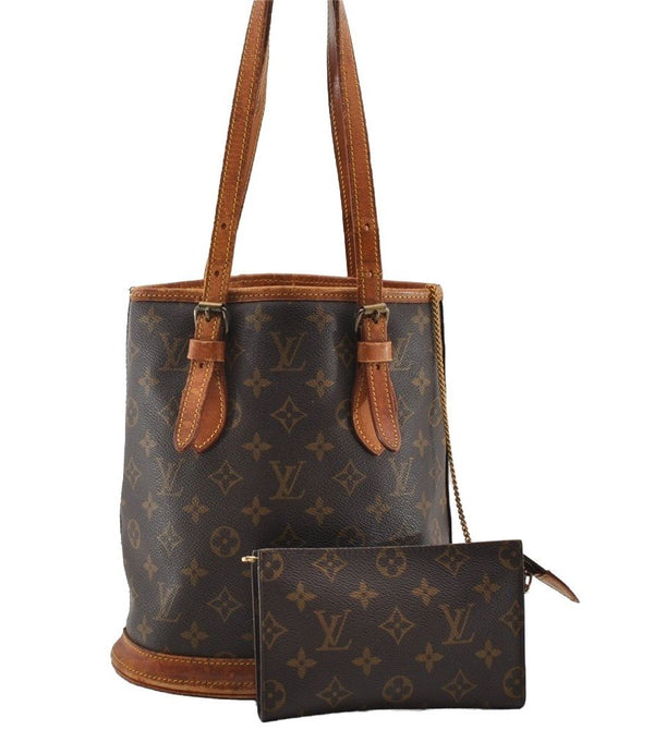 Authentic Louis Vuitton Monogram Bucket PM Shoulder Tote Bag Old Model LV 2577I