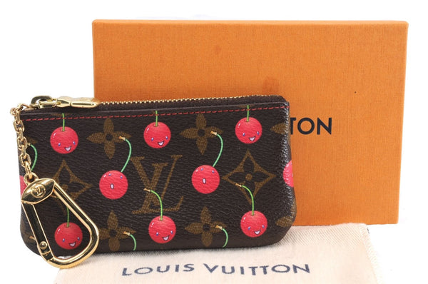 Auth Louis Vuitton Monogram Cherry Pochette Cles Coin Case M95042 LV Box 2579E