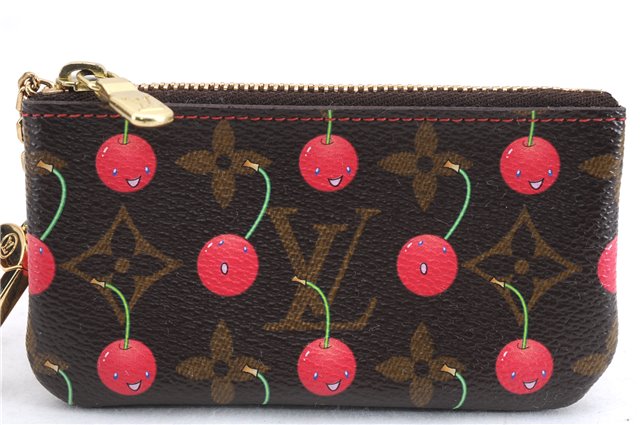 Auth Louis Vuitton Monogram Cherry Pochette Cles Coin Case M95042 LV Box 2579E