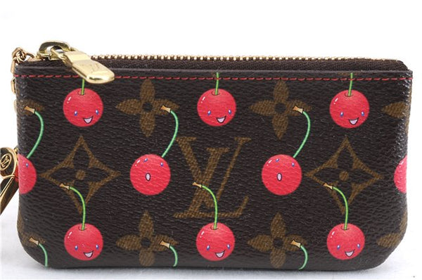 Auth Louis Vuitton Monogram Cherry Pochette Cles Coin Case M95042 LV Box 2579E