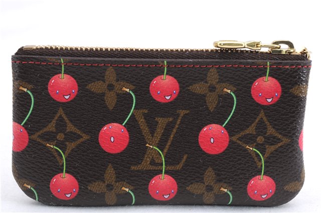 Auth Louis Vuitton Monogram Cherry Pochette Cles Coin Case M95042 LV Box 2579E