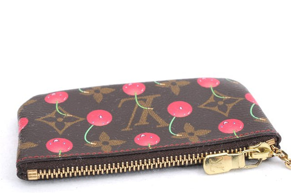 Auth Louis Vuitton Monogram Cherry Pochette Cles Coin Case M95042 LV Box 2579E