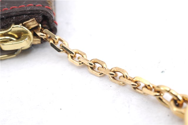 Auth Louis Vuitton Monogram Cherry Pochette Cles Coin Case M95042 LV Box 2579E