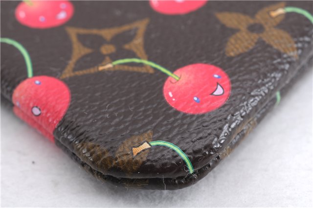 Auth Louis Vuitton Monogram Cherry Pochette Cles Coin Case M95042 LV Box 2579E