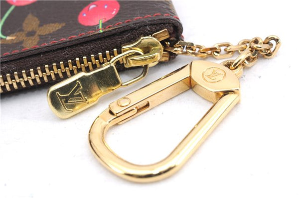Auth Louis Vuitton Monogram Cherry Pochette Cles Coin Case M95042 LV Box 2579E
