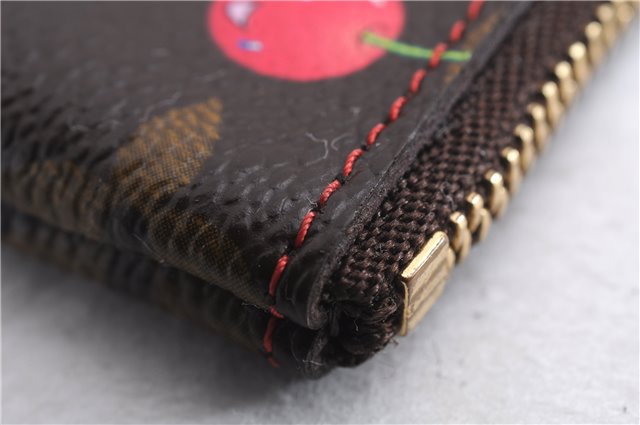 Auth Louis Vuitton Monogram Cherry Pochette Cles Coin Case M95042 LV Box 2579E