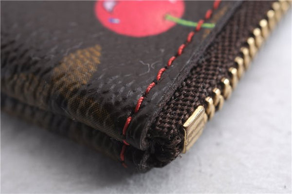 Auth Louis Vuitton Monogram Cherry Pochette Cles Coin Case M95042 LV Box 2579E
