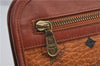 Authentic MCM Visetos Leather Vintage Clutch Hand Bag Purse Brown 2581F