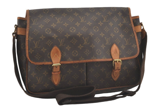 Authentic Louis Vuitton Monogram Gibeciere GM Shoulder Cross Bag M42246 LV 2589I
