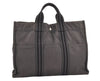 Authentic HERMES Fourre Tout MM Vintage Hand Tote Bag Canvas Gray 2590I