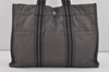 Authentic HERMES Fourre Tout MM Vintage Hand Tote Bag Canvas Gray 2590I