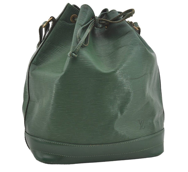 Authentic Louis Vuitton Epi Noe Shoulder Drawstring Bag Green M44004 LV 2591I