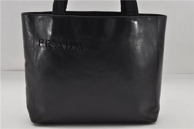 Authentic PRADA Leather Shoulder Hand Bag Black 2593D