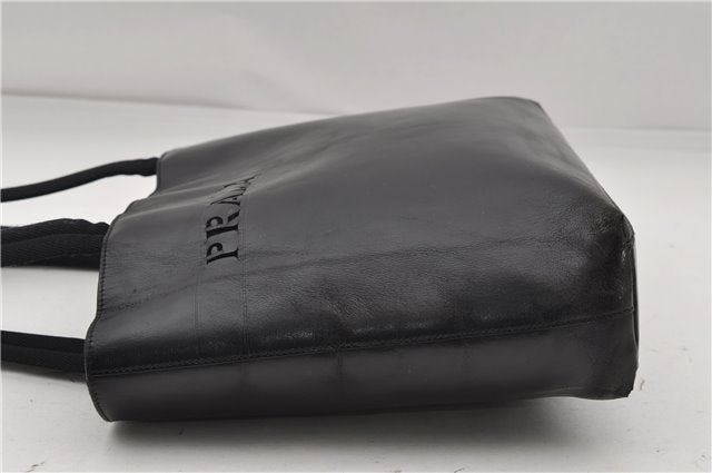 Authentic PRADA Leather Shoulder Hand Bag Black 2593D