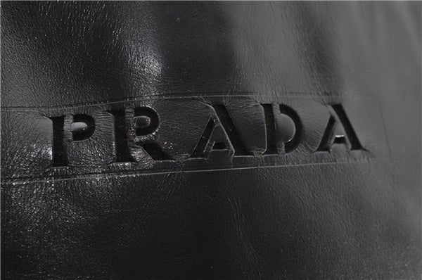 Authentic PRADA Leather Shoulder Hand Bag Black 2593D