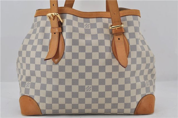 Auth Louis Vuitton Damier Azur Hampstead MM Shoulder Tote Bag N51206 LV 2593E