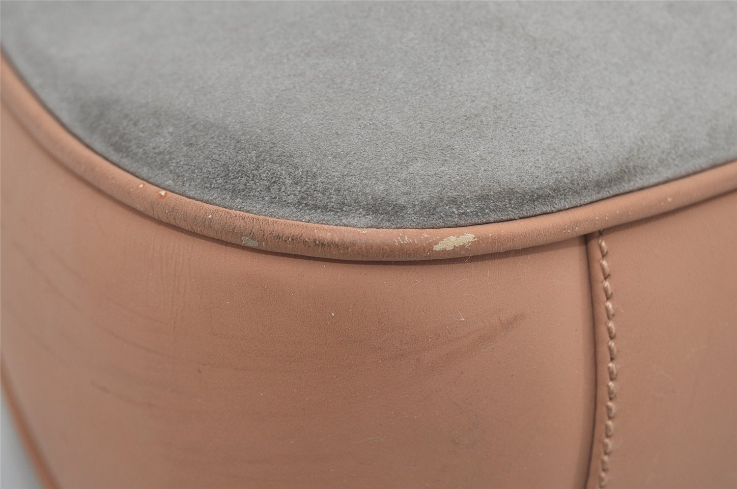 Authentic GUCCI Vintage Bamboo Shoulder Tote Bag Suede Leather Beige Junk 2593I