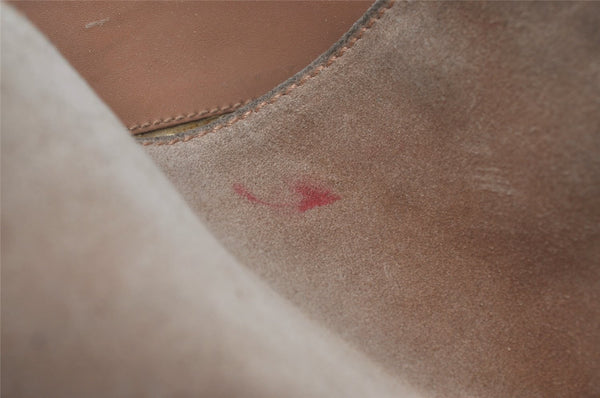 Authentic GUCCI Vintage Bamboo Shoulder Tote Bag Suede Leather Beige Junk 2593I