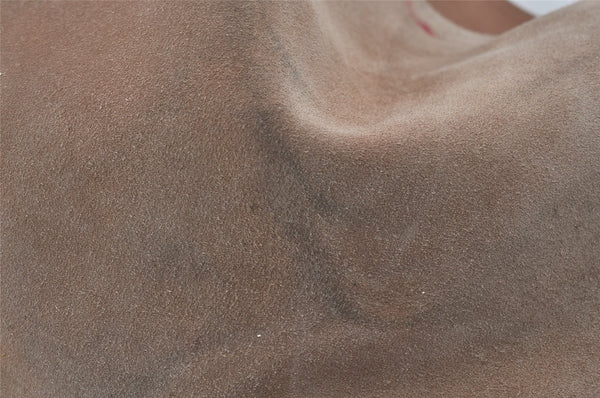 Authentic GUCCI Vintage Bamboo Shoulder Tote Bag Suede Leather Beige Junk 2593I