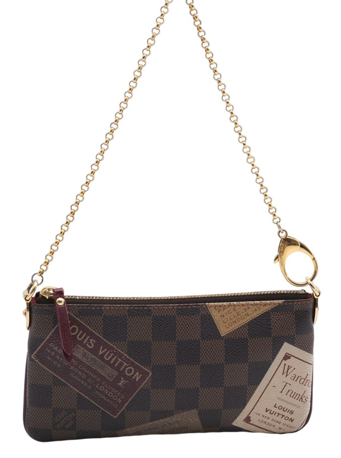 Authentic Louis Vuitton Damier Pochette Mira MM Accessory Pouch N63080 LV 2594E