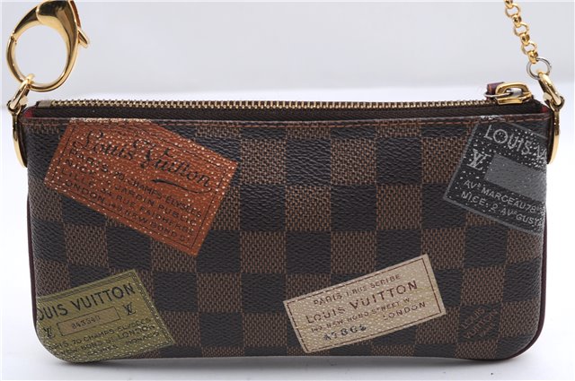 Authentic Louis Vuitton Damier Pochette Mira MM Accessory Pouch N63080 LV 2594E