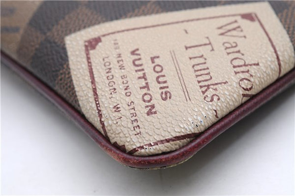 Authentic Louis Vuitton Damier Pochette Mira MM Accessory Pouch N63080 LV 2594E