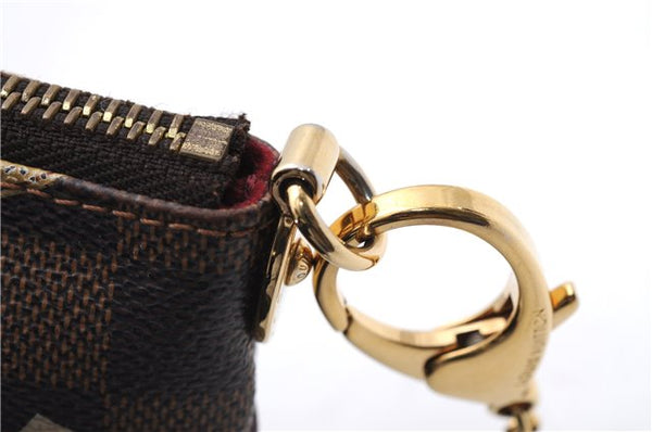 Authentic Louis Vuitton Damier Pochette Mira MM Accessory Pouch N63080 LV 2594E