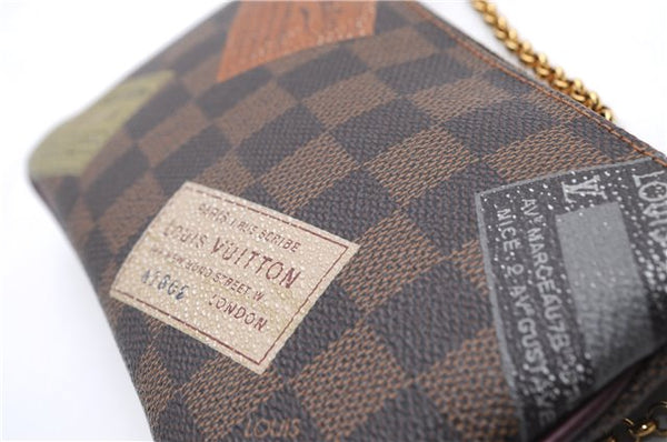 Authentic Louis Vuitton Damier Pochette Mira MM Accessory Pouch N63080 LV 2594E
