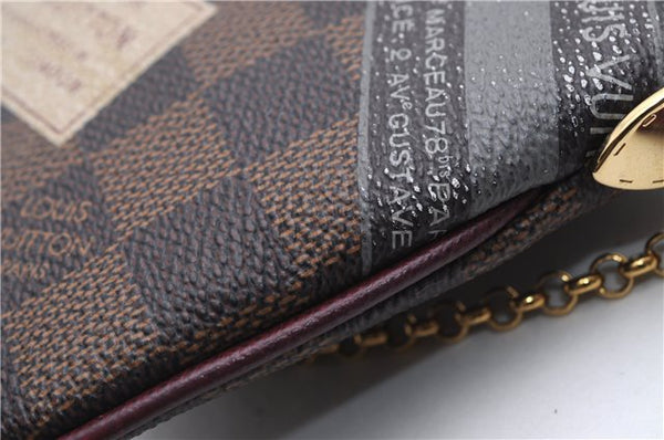 Authentic Louis Vuitton Damier Pochette Mira MM Accessory Pouch N63080 LV 2594E