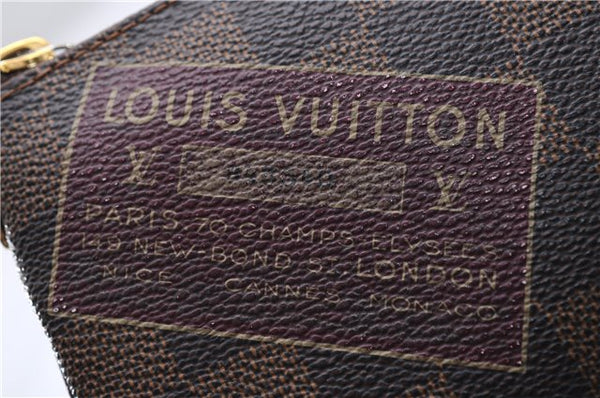 Authentic Louis Vuitton Damier Pochette Mira MM Accessory Pouch N63080 LV 2594E